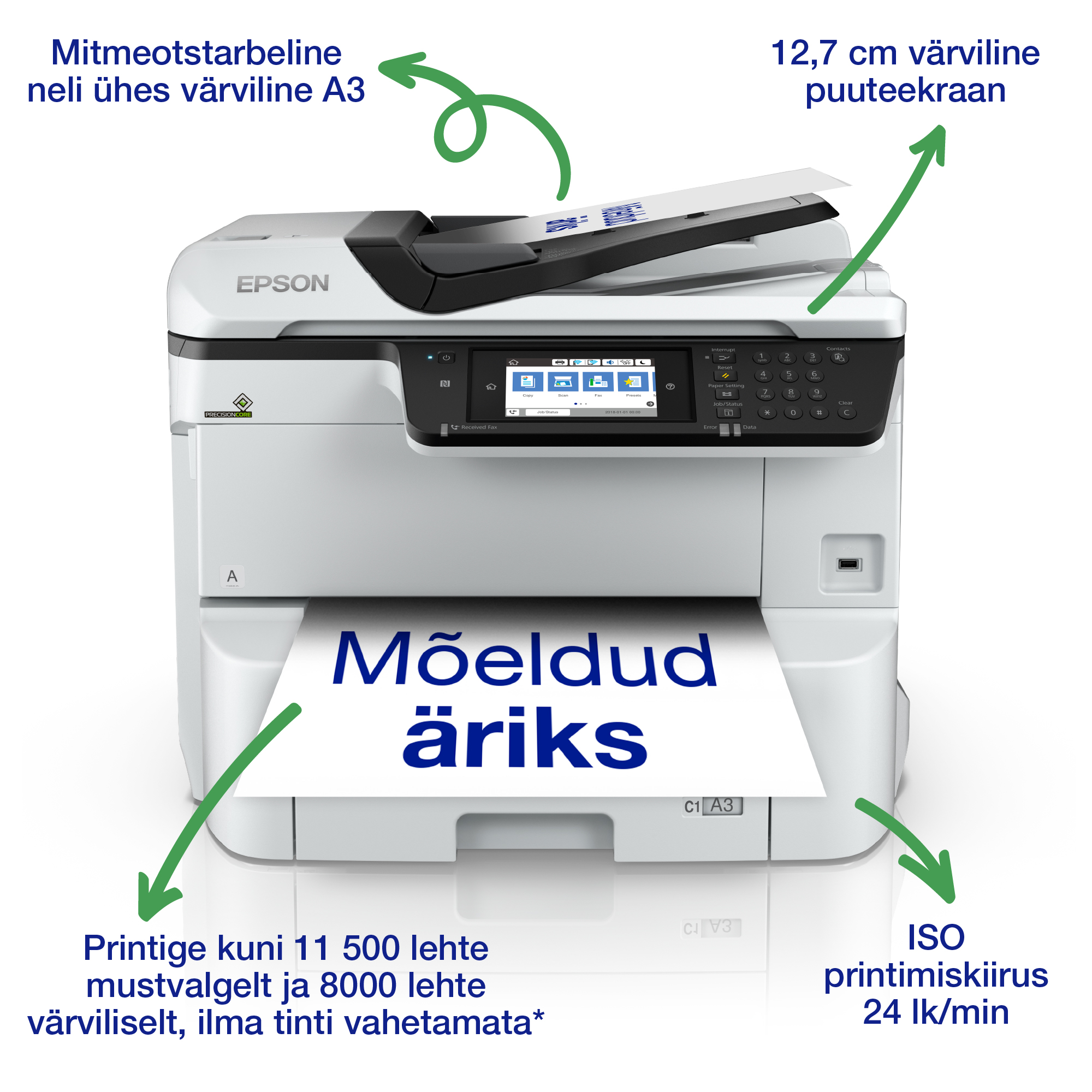 Epson WorkForce Pro WF-C8610DWF multifunktsionaalne A3 värvi-tindiprinter