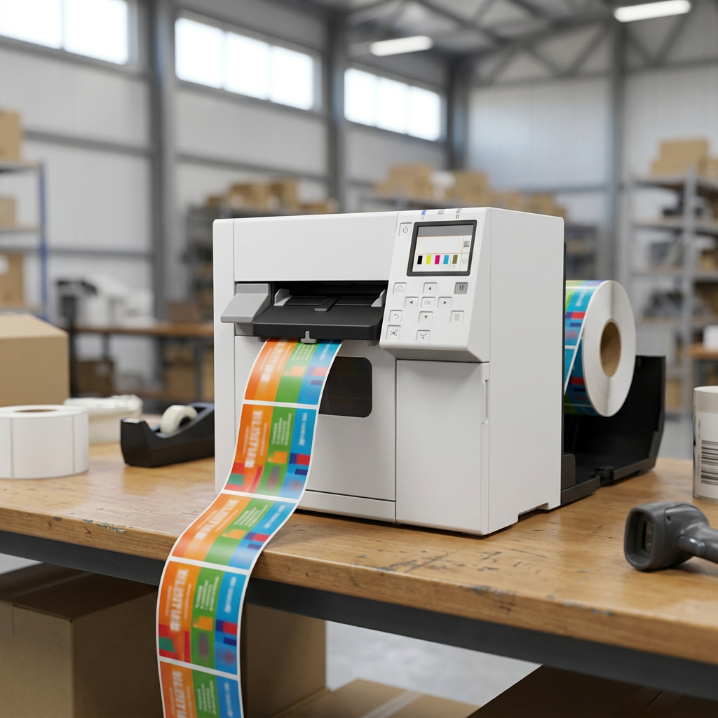 tööstuslik etiketiprinter laos