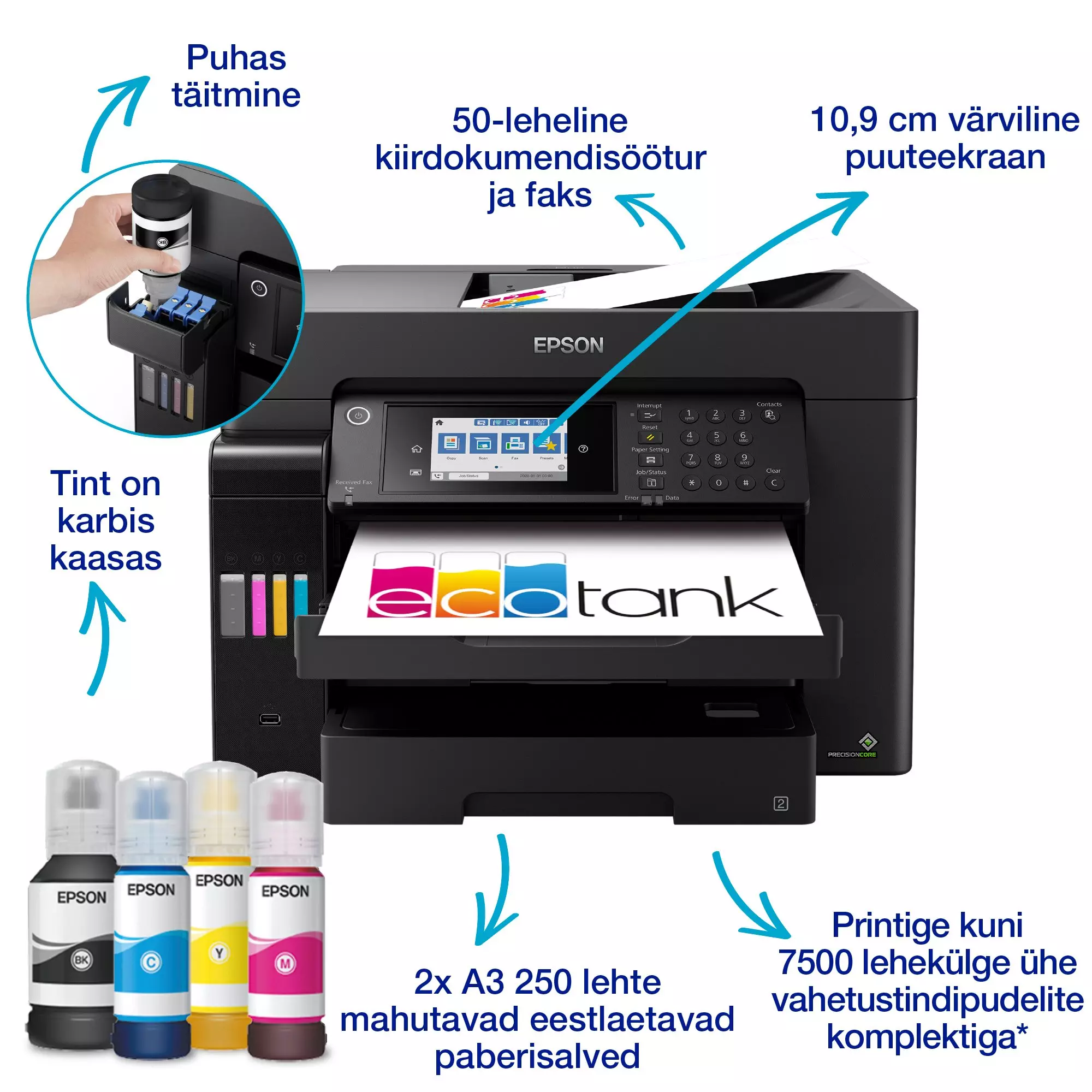 Epson EcoTank Pro L15160 multifunktsionaalne A3 värvi-tindiprinter